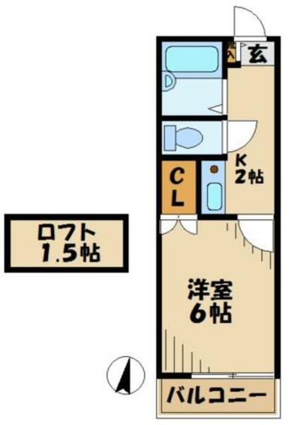 レオパレス多摩センター（４１２６） 201｜東京都多摩市落合６丁目(賃貸アパート1K・2階・19.63㎡)の写真 その2