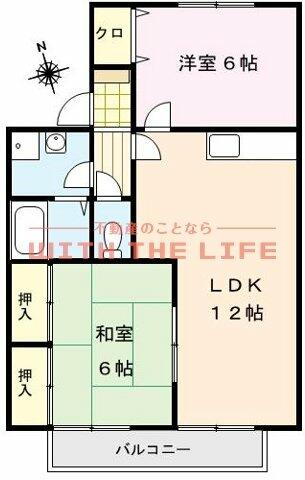 サンライズ三沢 203｜福岡県小郡市三沢(賃貸アパート2LDK・2階・57.00㎡)の写真 その2