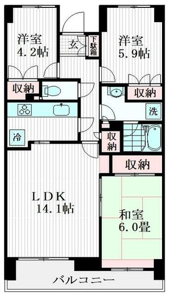 クエスト山手台｜神奈川県横浜市泉区西が岡１丁目(賃貸マンション3LDK・2階・69.76㎡)の写真 その2