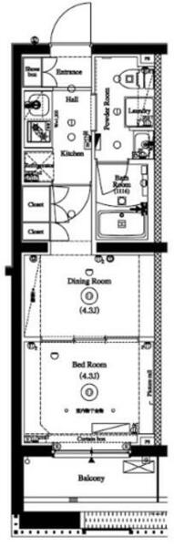 アークマーク三軒茶屋｜東京都世田谷区上馬２丁目(賃貸マンション1DK・1階・26.07㎡)の写真 その2