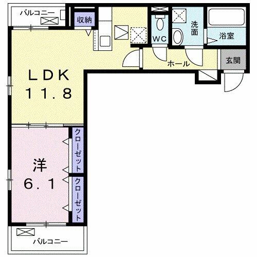 ブリーズ　スクエア 102｜愛知県一宮市東五城字寺廓(賃貸アパート1LDK・1階・45.80㎡)の写真 その2