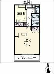 パストラルⅡ｜岐阜県可児市川合(賃貸アパート1LDK・1階・55.00㎡)の写真 その2
