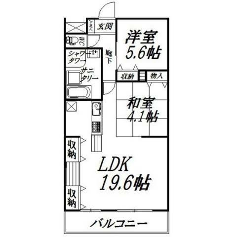 静岡県浜松市中央区幸３丁目(賃貸マンション2LDK・4階・59.16㎡)の写真 その2