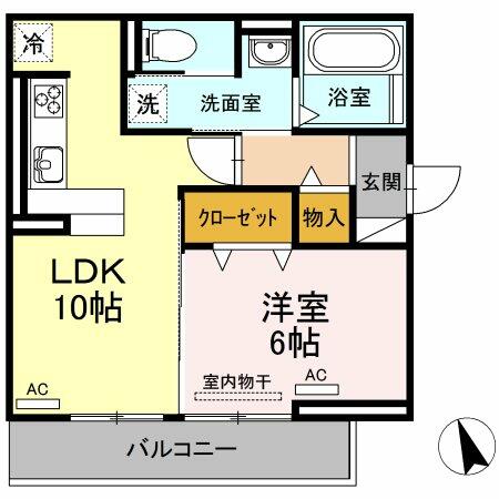 徳島県徳島市南二軒屋町新開(賃貸アパート1LDK・2階・40.93㎡)の写真 その2