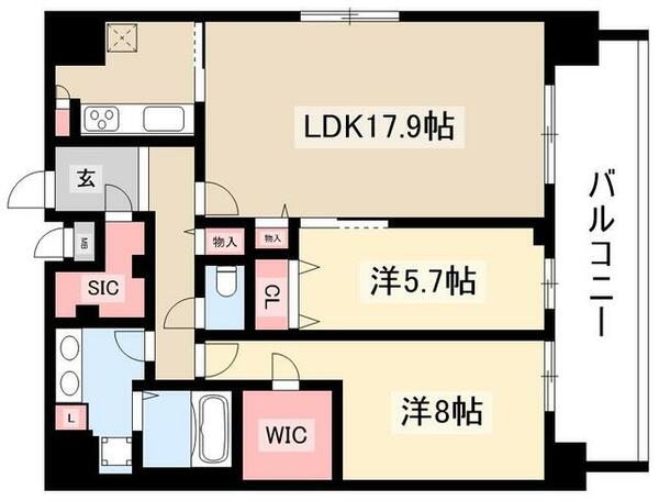 Ｌ’ＥＮＶＯＬ　ＭＥＩＥＫＩ 806｜愛知県名古屋市中村区太閤１丁目(賃貸マンション2LDK・8階・84.44㎡)の写真 その2