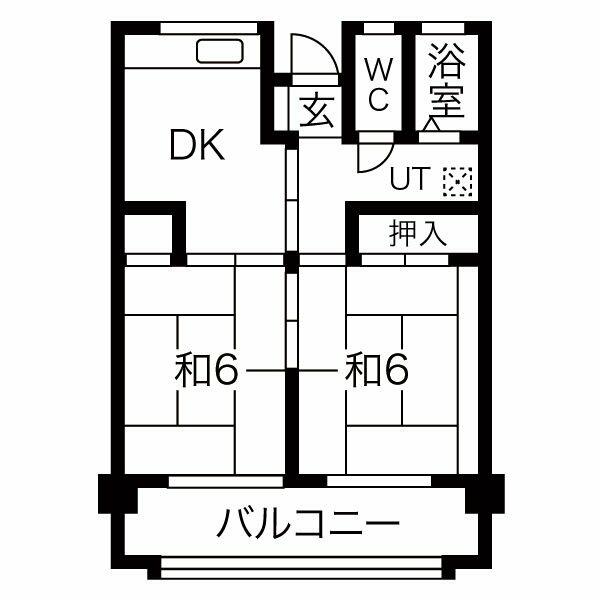 豊橋大嶽ビル 303｜愛知県豊橋市中松山町(賃貸マンション2DK・3階・39.75㎡)の写真 その2