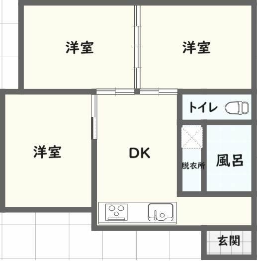 グリーンハイツおかもと 201｜佐賀県伊万里市伊万里町乙上黒尾町(賃貸アパート3DK・2階・60.00㎡)の写真 その2