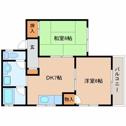 ベルジュ松美台｜奈良県生駒市松美台(賃貸アパート2DK・1階・42.12㎡)の写真 その2