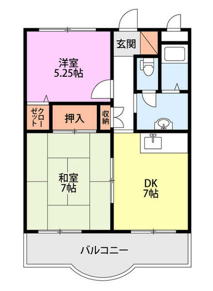 プラム・フラワーズ 102｜新潟県新潟市江南区元町３丁目(賃貸マンション2DK・1階・45.36㎡)の写真 その2