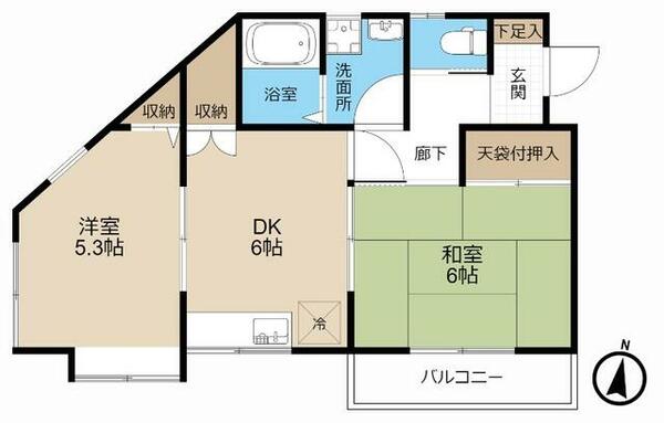 リエス備後西 201｜埼玉県春日部市備後西１丁目(賃貸アパート2DK・2階・42.97㎡)の写真 その2