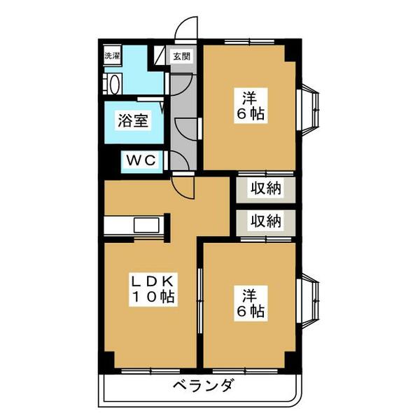 たわわパークプラザ 505｜東京都福生市東町(賃貸マンション2LDK・5階・48.39㎡)の写真 その2