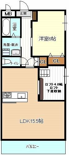 ミヨシハイツ 00201｜愛知県北名古屋市鹿田合田(賃貸マンション1SLDK・2階・59.40㎡)の写真 その2