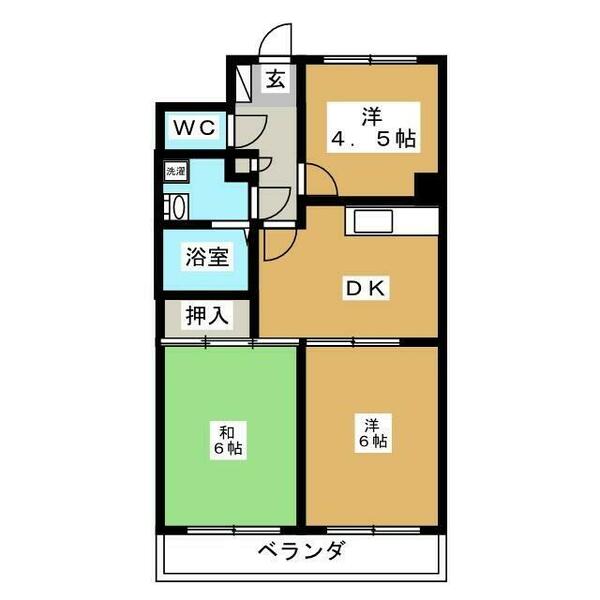 サンヒルズⅡ｜千葉県市川市中山２丁目(賃貸マンション3DK・3階・49.10㎡)の写真 その2