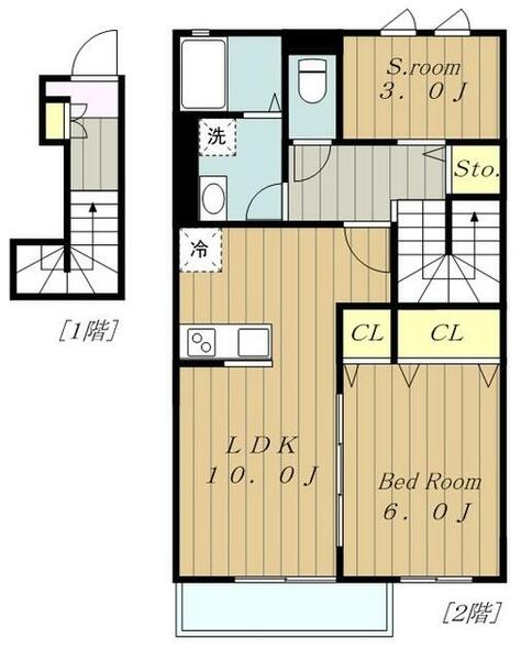 Ｃｌａｉｒ　ＹＵＺＵ 201｜東京都多摩市和田(賃貸アパート1SLDK・2階・54.47㎡)の写真 その2