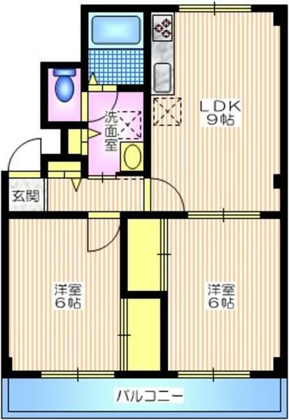 グレースヒル湘南 204｜神奈川県藤沢市城南３丁目(賃貸マンション2LDK・2階・50.15㎡)の写真 その2