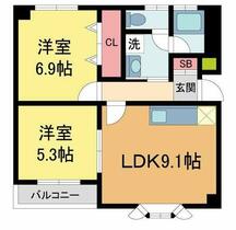 グランツオカモトⅥ  ｜ 兵庫県西宮市段上町２丁目（賃貸マンション2LDK・2階・58.00㎡） その2