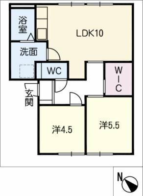 押沢台ハイツＢ棟｜愛知県春日井市押沢台３丁目(賃貸アパート2LDK・1階・46.51㎡)の写真 その2