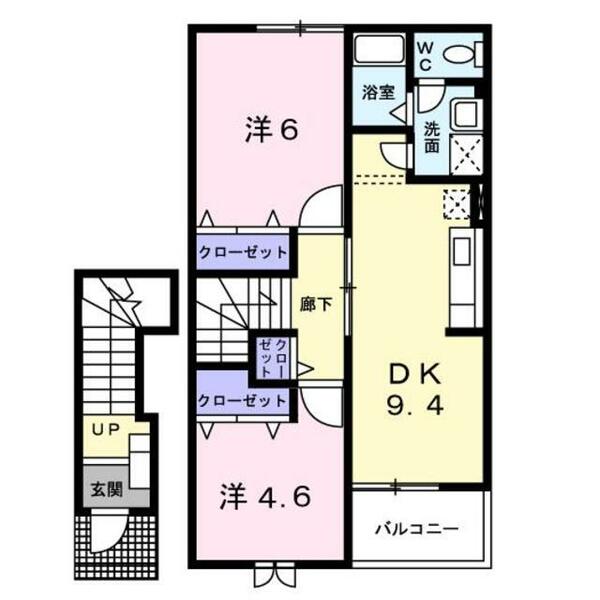 Ｙ・Ｓ　Ｃｏｕｎｔｒｙ 204｜新潟県新潟市西蒲区巻甲(賃貸アパート2DK・2階・51.67㎡)の写真 その2