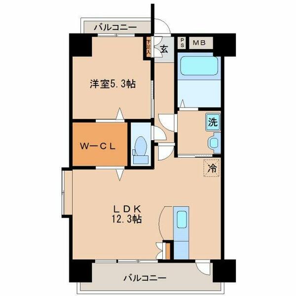 プラムフィールド東櫛原 202｜福岡県久留米市東櫛原町(賃貸マンション1LDK・2階・45.36㎡)の写真 その2