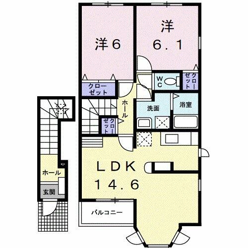 和歌山県和歌山市磯の浦(賃貸アパート2LDK・2階・63.49㎡)の写真 その2
