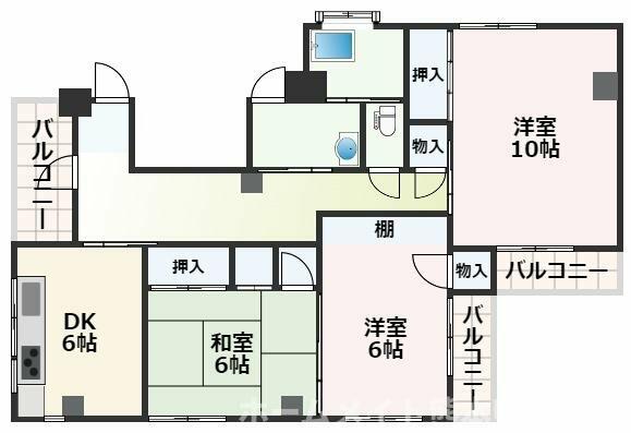 熊本県熊本市中央区大江１丁目(賃貸マンション3DK・5階・72.69㎡)の写真 その2