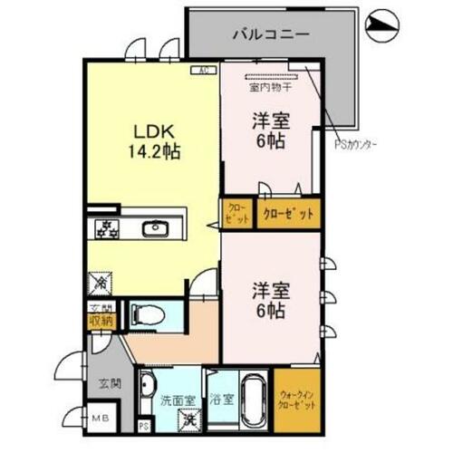 大阪府枚方市伊加賀西町（アパート）の賃貸物件の間取り