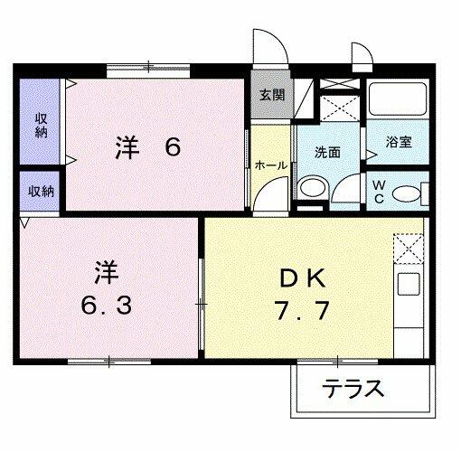 ビューベルハイツ｜和歌山県橋本市岸上(賃貸アパート2DK・1階・47.59㎡)の写真 その2