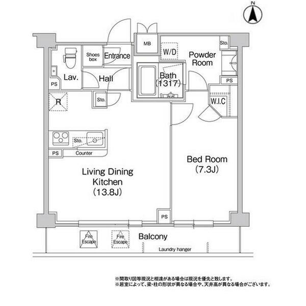 コンフォリア駒場 0505｜東京都世田谷区池尻４丁目(賃貸マンション1LDK・5階・50.34㎡)の写真 その2