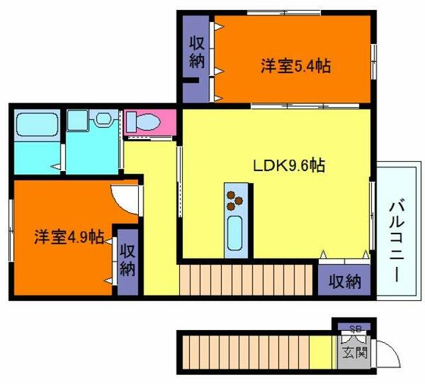 フレシール摩耶｜兵庫県神戸市灘区薬師通２丁目(賃貸アパート2LDK・2階・55.56㎡)の写真 その2