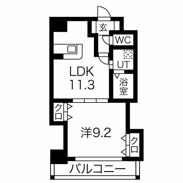 プロビデンス葵タワー 205｜愛知県名古屋市東区葵２丁目(賃貸マンション1LDK・2階・45.76㎡)の写真 その1