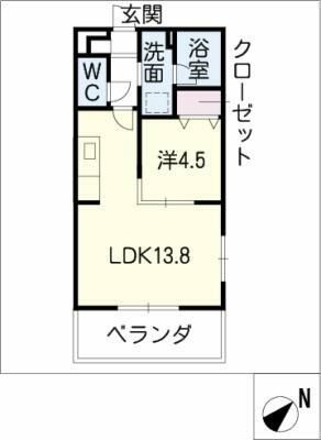 ポライト｜愛知県豊川市中条町大道(賃貸マンション1LDK・2階・41.40㎡)の写真 その2