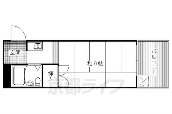 カイモリハウス 202｜京都府京都市左京区下鴨梅ノ木町(賃貸マンション1K・2階・20.67㎡)の写真 その2