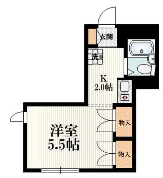 東京都新宿区西新宿５丁目(賃貸マンション1K・2階・18.94㎡)の写真 その2