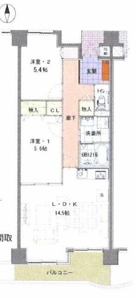 セントラルパレス 802｜富山県富山市五番町(賃貸マンション3LDK・8階・61.46㎡)の写真 その2