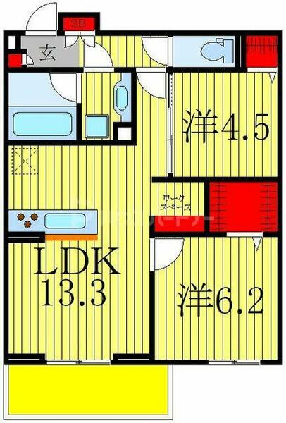 コンフォルト 302｜千葉県柏市十余二(賃貸アパート2LDK・3階・56.62㎡)の写真 その2