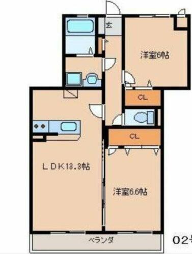 同じ建物の物件間取り写真 - ID:240028599542