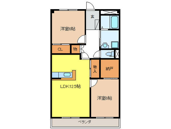 岐阜県岐阜市小野２丁目(賃貸マンション2LDK・2階・62.37㎡)の写真 その2