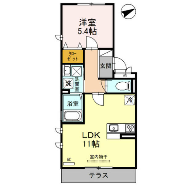 大阪府岸和田市磯上町５丁目(賃貸アパート1LDK・1階・40.00㎡)の写真 その2