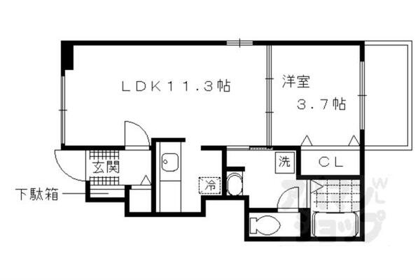 Ｍａｉｓｏｎ　ｄｅ　Ｌａ　ｍｅ 101｜京都府京都市伏見区醍醐御陵東裏町(賃貸アパート1LDK・1階・37.13㎡)の写真 その2