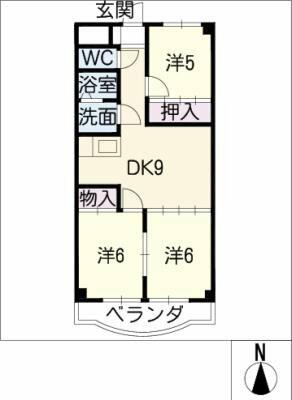 ソシエ２００２｜岐阜県岐阜市鏡島精華２丁目(賃貸マンション3DK・2階・59.63㎡)の写真 その2