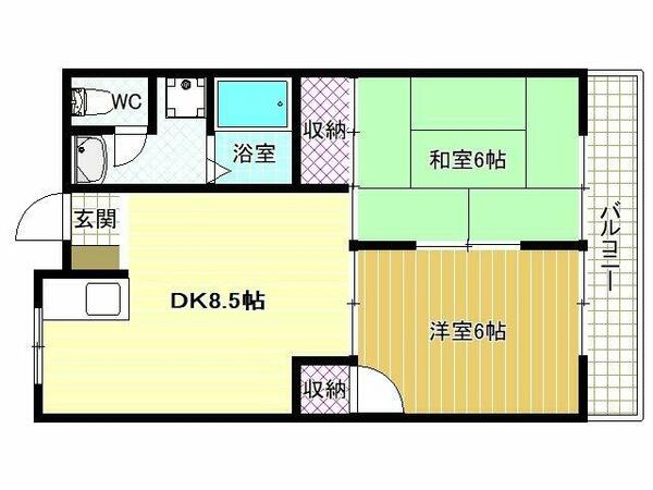 シャルムフジ｜大阪府藤井寺市藤井寺２丁目(賃貸マンション2LDK・3階・46.50㎡)の写真 その2