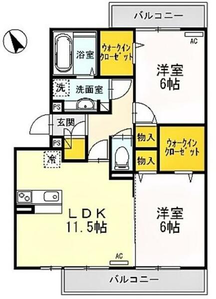 東京都調布市下石原３丁目(賃貸アパート2LDK・2階・60.85㎡)の写真 その2