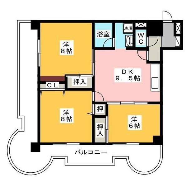 アルティザ松本 307｜長野県松本市大手１丁目(賃貸マンション3DK・3階・68.30㎡)の写真 その2