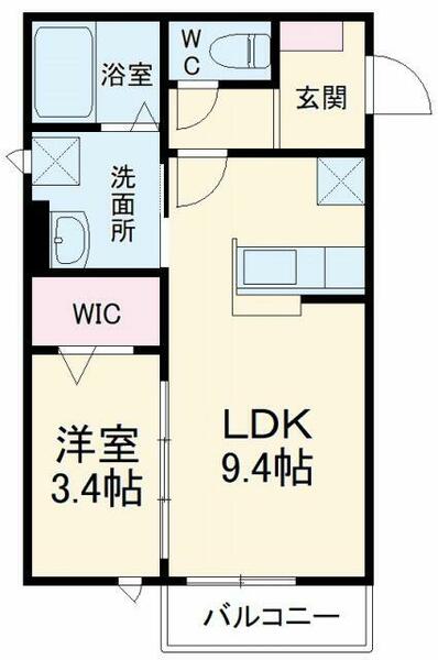 ハートウィズ１１２２　Ａ棟 203｜三重県四日市市河原田町(賃貸アパート1LDK・2階・34.41㎡)の写真 その2