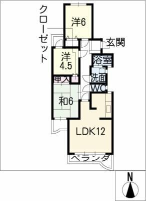 セゾンよもぎ台｜愛知県名古屋市名東区よもぎ台２丁目(賃貸マンション3LDK・2階・68.83㎡)の写真 その2