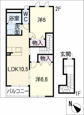 リトルメリー｜岐阜県羽島郡笠松町田代(賃貸アパート2LDK・2階・52.89㎡)の写真 その2