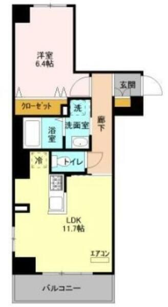 カーサ　フェリーチェ｜千葉県船橋市本町７丁目(賃貸マンション1LDK・2階・45.15㎡)の写真 その2