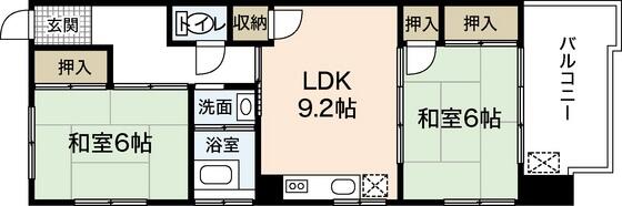 重岡ビル｜広島県広島市中区大手町４丁目(賃貸マンション2LDK・8階・50.50㎡)の写真 その2