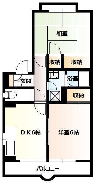 ドミ・クレイン 103｜神奈川県大和市中央林間３丁目(賃貸アパート2DK・1階・48.65㎡)の写真 その2