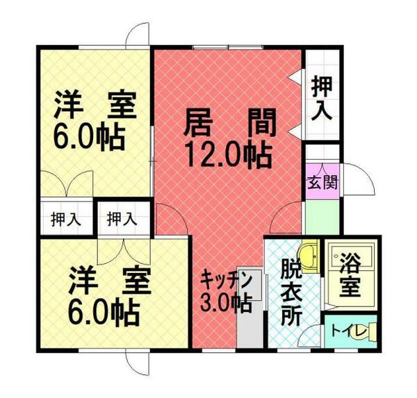 ファクトリー１－２０ 202｜北海道旭川市旭町一条２０丁目(賃貸アパート2LDK・2階・53.60㎡)の写真 その2